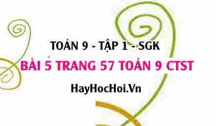 Bài 5 trang 57 Toán 9 tập 1 Chân trời sáng tạo